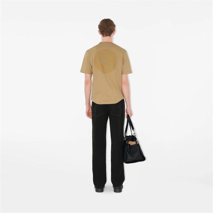 burberry front embroidered back printed ekd cotton t-shirt